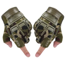 Мужские Военные Тактические перчатки с полупальцами, противоскользящие перчатки, для помещений, гантели, тренировочные перчатки для езды на велосипеде, спортивные перчатки черного цвета