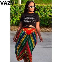 VAZN GYC11859 Новая мода распродажа красные цвета юные плиссированные юбки с принтом ночной клуб ветер средней длины юбки Офисная Женская юбка