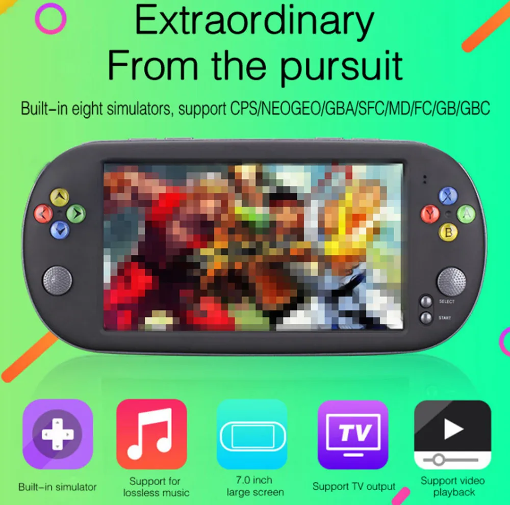 X16 портативная игровая консоль 7,0 дюймов 16 Гб портативные встроенные 4200 Игры Поддержка загрузки игры progress save