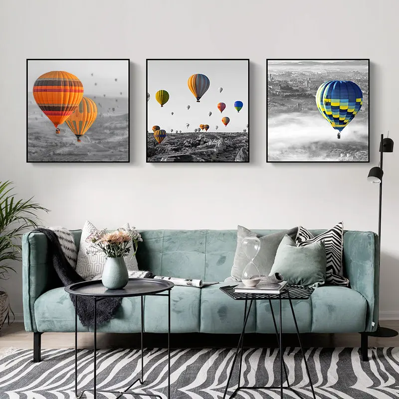 Paisaje Color Globo Imagen Hogar Decoracion Pared Arte Lienzo