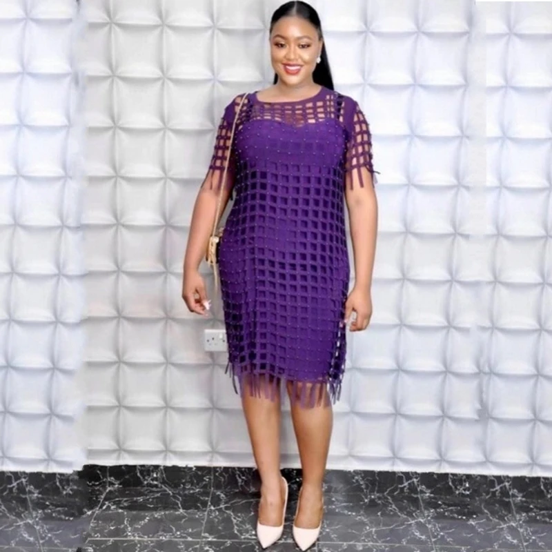 2 шт. Наборы Бисероплетение Дашики стиль классические африканские платья для женщин Свободные открытые миди платья африканская одежда