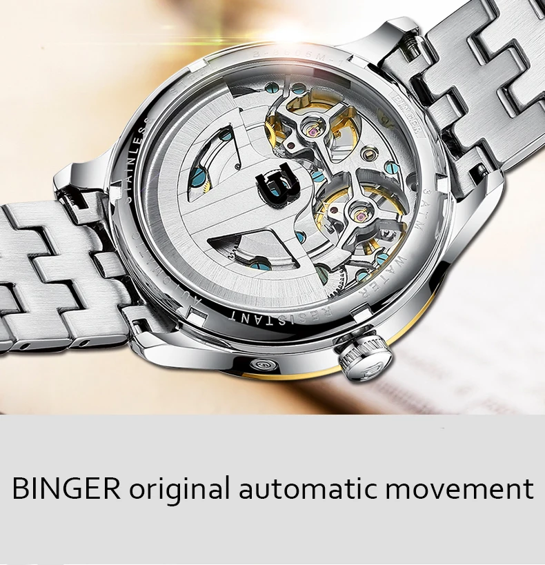 Tourbillon BINGER, мужские часы, Лидирующий бренд, роскошные деловые механические часы, мужские автоматические водонепроницаемые часы с скелетом, Montre Homme
