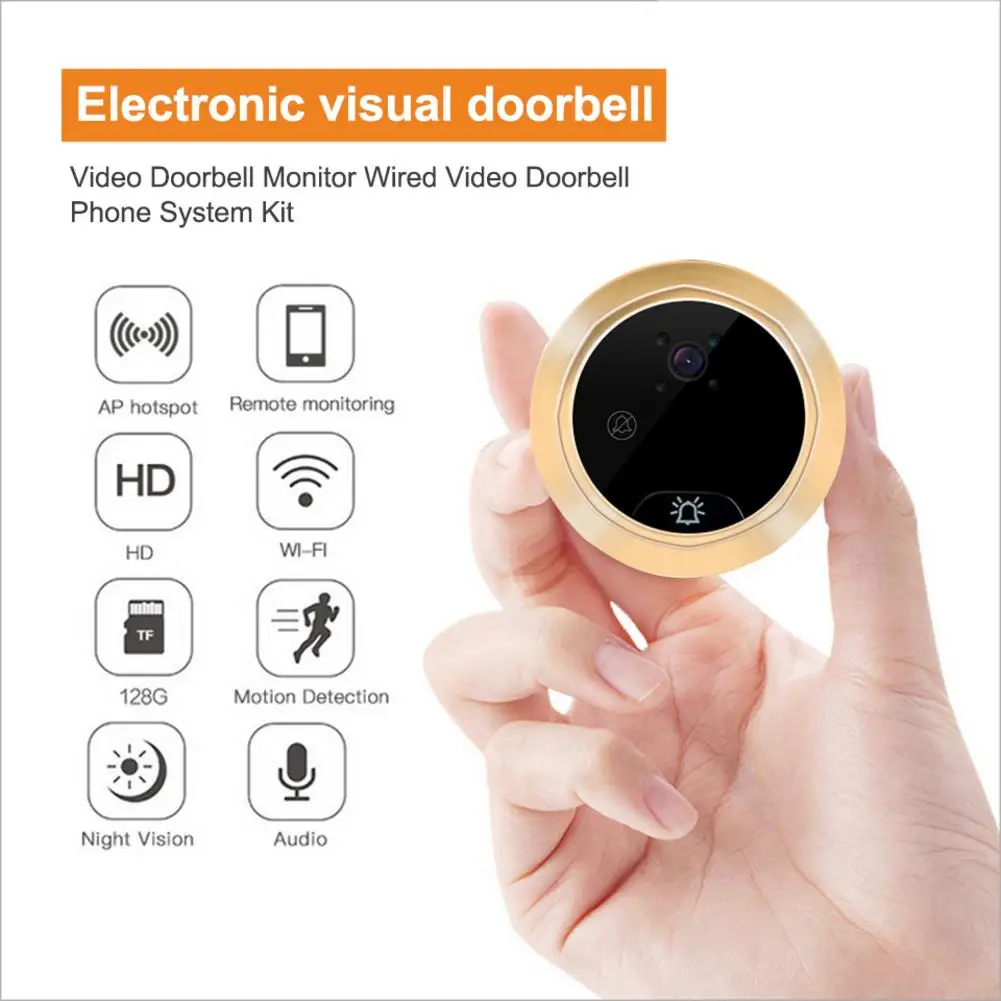 

Hone Electronic Peephole Video Doorbell Monitor Wired Video Doorbell Phone System Kit for Home Security Video Doorbell