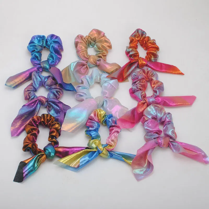 5 шт., женские резинки для волос, радужные повязки на голову, эластичные резинки для волос, для девушек, конский хвост, держатель для волос/резинка/галстук, модный подарок, аксессуары для волос