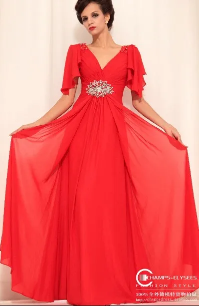 Новая мода vestidos de festa красные длинные кристаллическая крышка; Свободный рукав; официальное вечерние элегантное вечернее платье для матери невесты