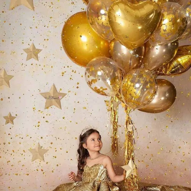 10 шт./лот 12 дюймов золотые металлические латексные шары и цветные конфетти на день рождения украшения для детской вечеринки Свадебная игрушка-воздушный шар