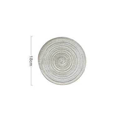 Beige 18cm Подстаканник Настольный коврик рами изоляционный коврик твердый круглый дизайн подстилки льняные Нескользящие кухонные аксессуары - Цвет: Beige 18cm