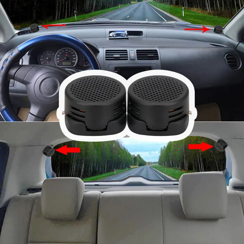 

Vehemo Audio Speaker Car Tweeter Modified 2 Pcs Durable Auto Speakers Universal Stereo Loudspeaker Dome