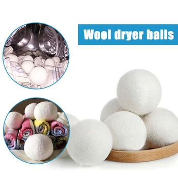 

6CM Organic Hypoallergenic Wool Tumble Dryer Balls Reusable Clothes Drying Laundry Clean Ball Laundry Fabric Softener Ball