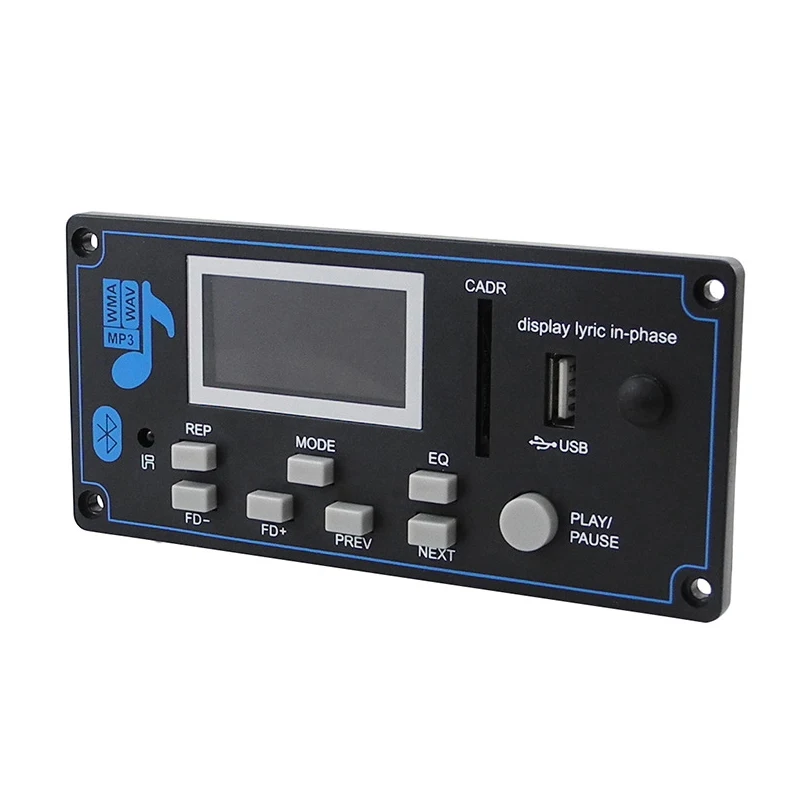 Module Support FM Radio MP3 Player Audio AUX USB with Lyrics Display 12V LCD Bluetooth MP3 Decoder Board WAV WMA Decoding