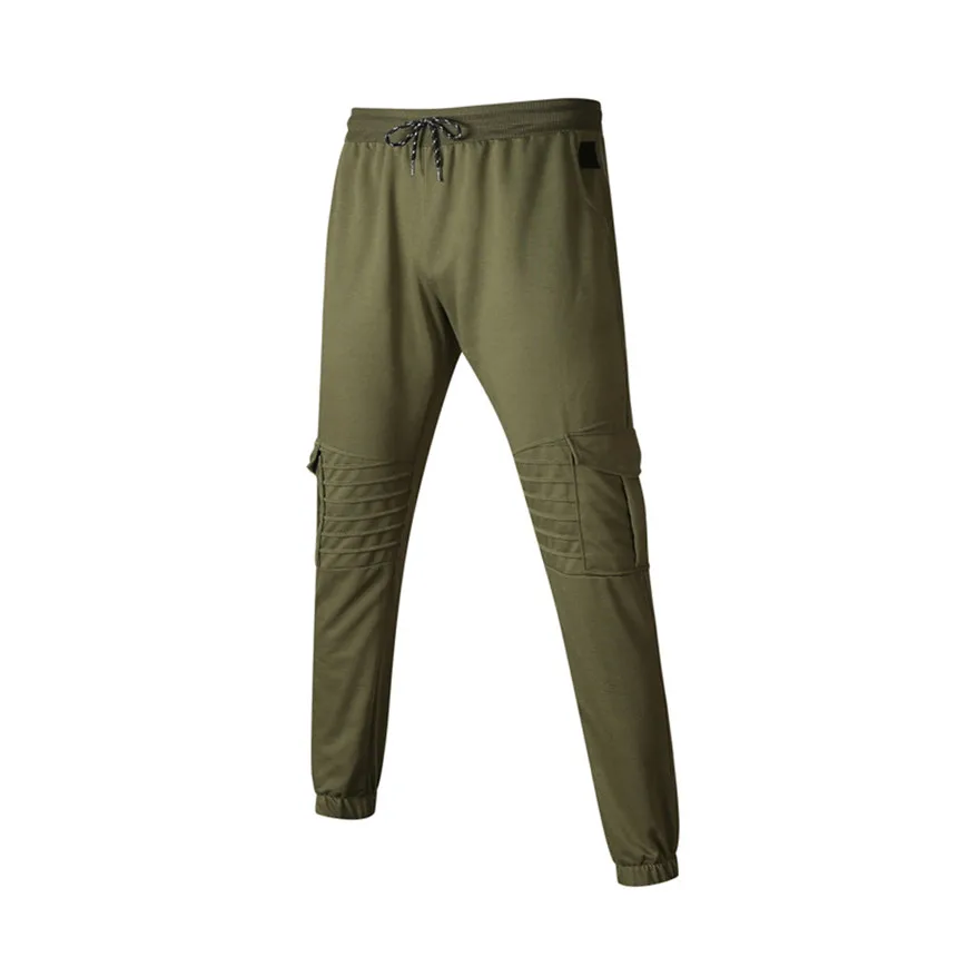 Army Green KLV мужские s брюки мужские сплайсинговые градиентные Комбинезоны повседневные спортивные брюки рабочие повседневные брюки Брюки Модные брюки с боковыми карманами - Цвет: Army Green