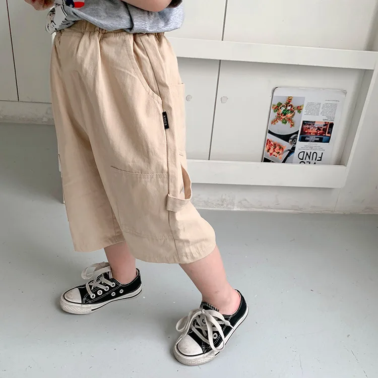 Summer New Style Children Bermuda Shorts Korean-style BOY'S Multi-pockets Bib Overall Medium-small Childrenswear Fifth Pant