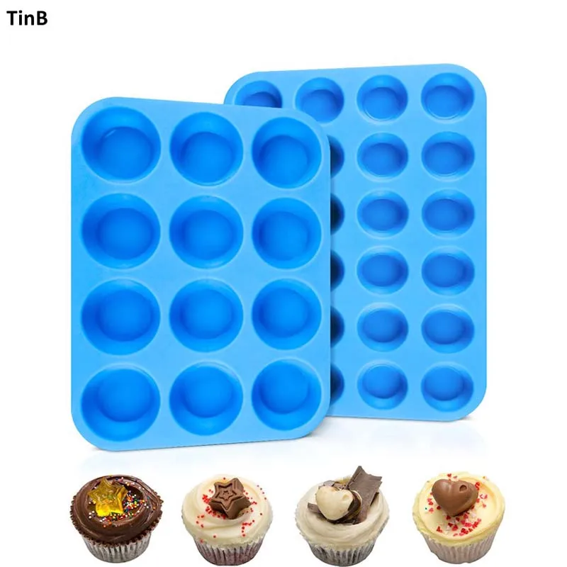 12 Cavity Silicone Muffin Cupcake Cookie Chocolate Pan Baking Mould Mold Tray G 
