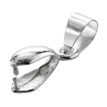 

50 X Silver Tone Metal Pendant Bails Jewelry Findings HOT