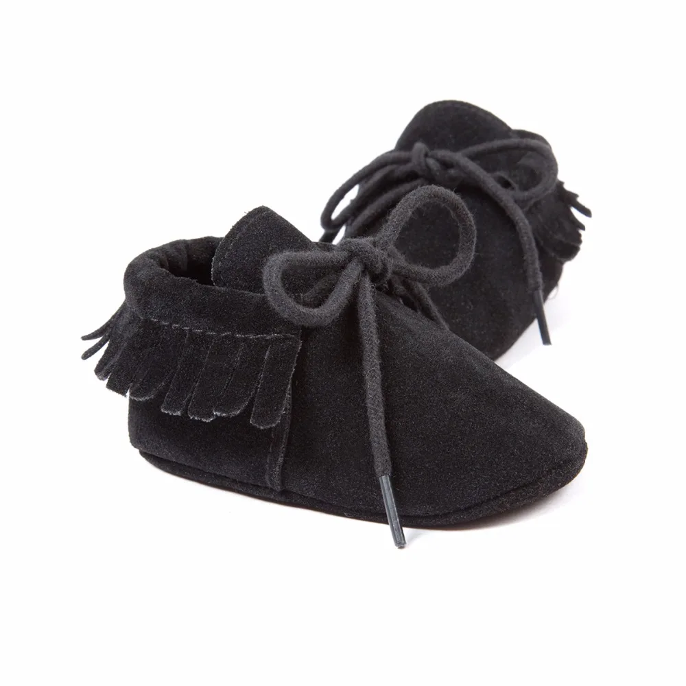 Baby Boy Girl Baby PU Moccasins Soft Moccs Shoes Fringe Soft Soled Non-slip Footwear Crib Shoes
