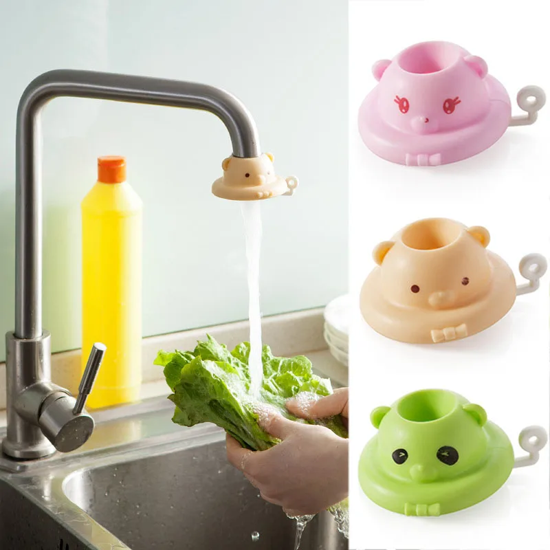 Cute Practical New Water Saver Telescopic Tap Cartoon Creative Bathroom Accessories Home Kitchen Faucet Extender Sprayers Filter