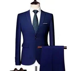 Верхняя одежда + брюки/Новая мужская деловая одежда, три свадебных костюма, блейзеры, пальто, брюки, жилет M-6xl