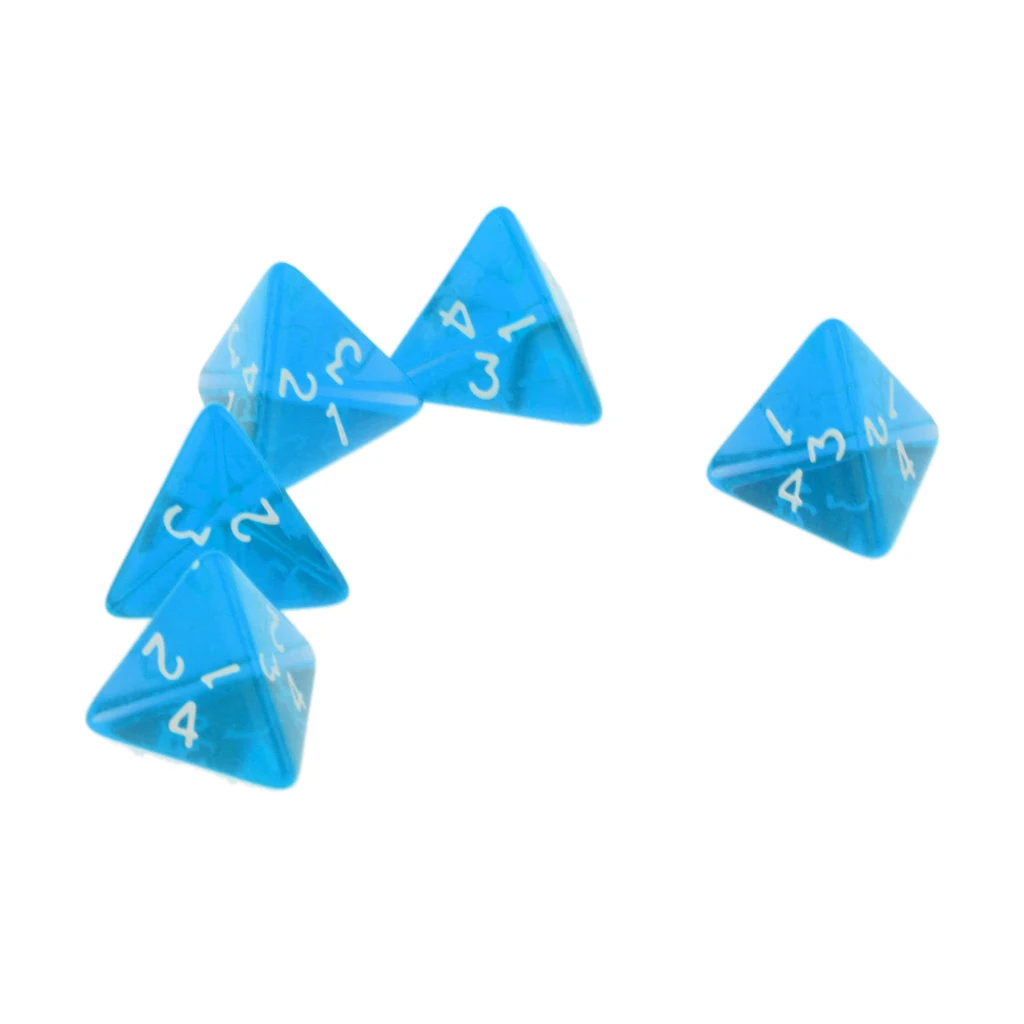 Pack Of 20 Acrylic Multi-Sided Dice D4 D&D RPG Cup Game Polyhedral Dice Set Blue Red
