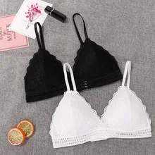1/2 pçs estilo francês bralette sem costura profundo v sutiã de renda sem fio fino lingerie sexy macio push up sutiãs para mulher quente(China)