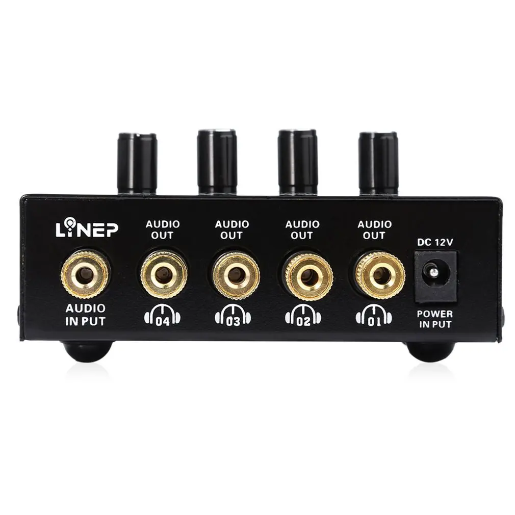 Professional 1 Input And 4 Output Signal Amplifier Distributor Comparator With Headphone Monitor Signal Amplifier