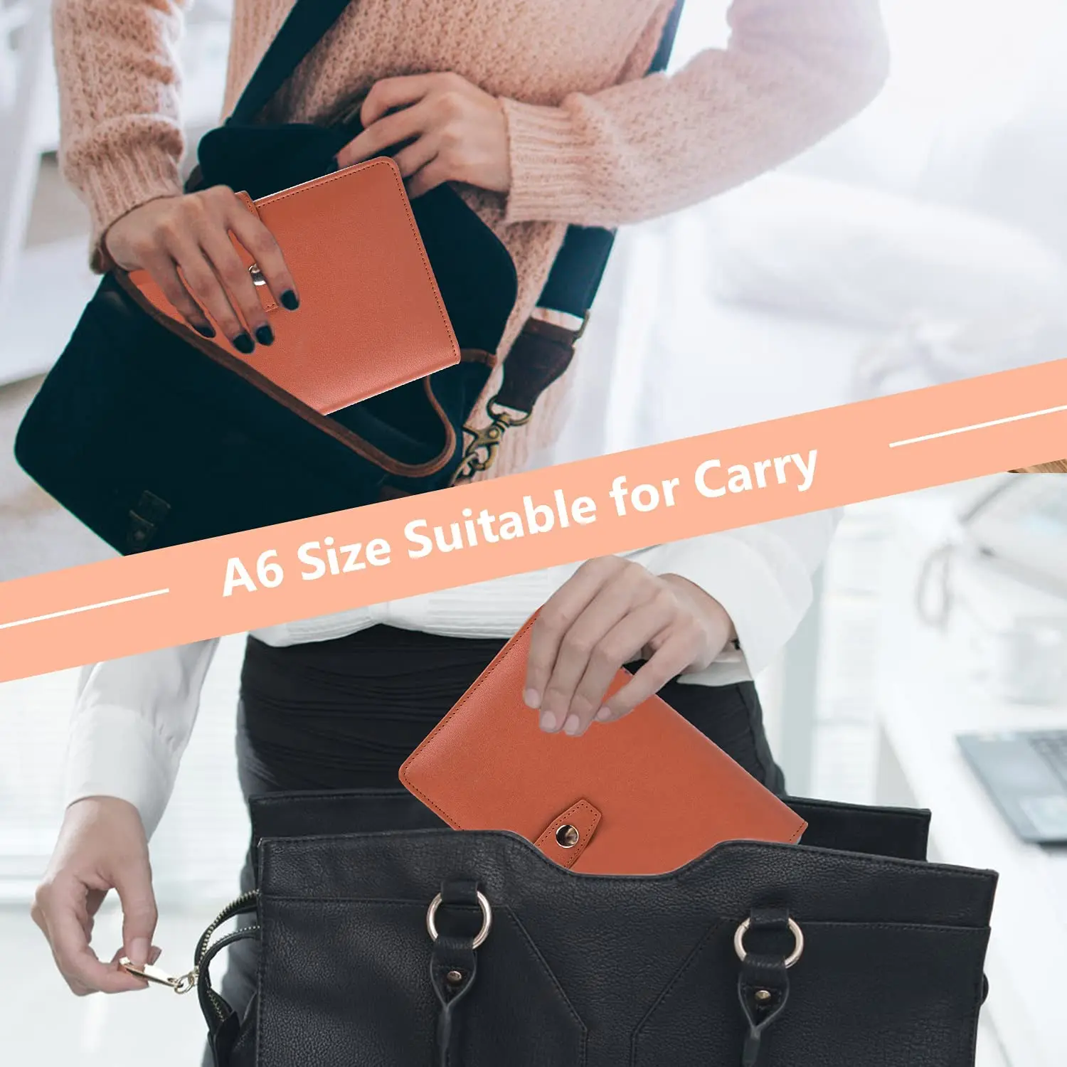 A6 PU Leather Budget Binder Cash Envelopes Organizer 12 Pcs Binder Pockets Budget Sheets Sticker Sheets for Money Saving pp folder notebook binder cover ring binder pockets photocard binder money budget binder craft storage binder