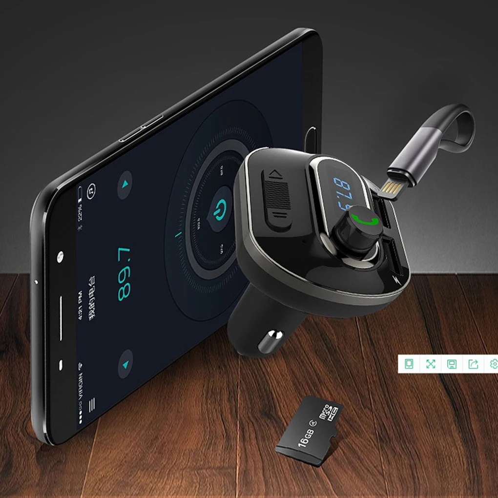 T19 автомобильное зарядное устройство с поддержкой Bluetooth громкой связи Автомобильный Bluetooth MP3-плеер Прикуриватель Авто MP3