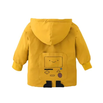 

Winter new baby cotton coat children plus velvet thick quilted hooded jacket