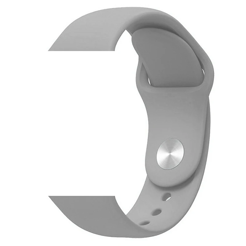 Light grey Ремешок для Apple Watch 5 4 3 2 1 силиконовый спортивный браслет для часов Apple Watch 44 мм 40 мм 42 мм 38 мм Ror IWatch band - Цвет ремешка: Light grey