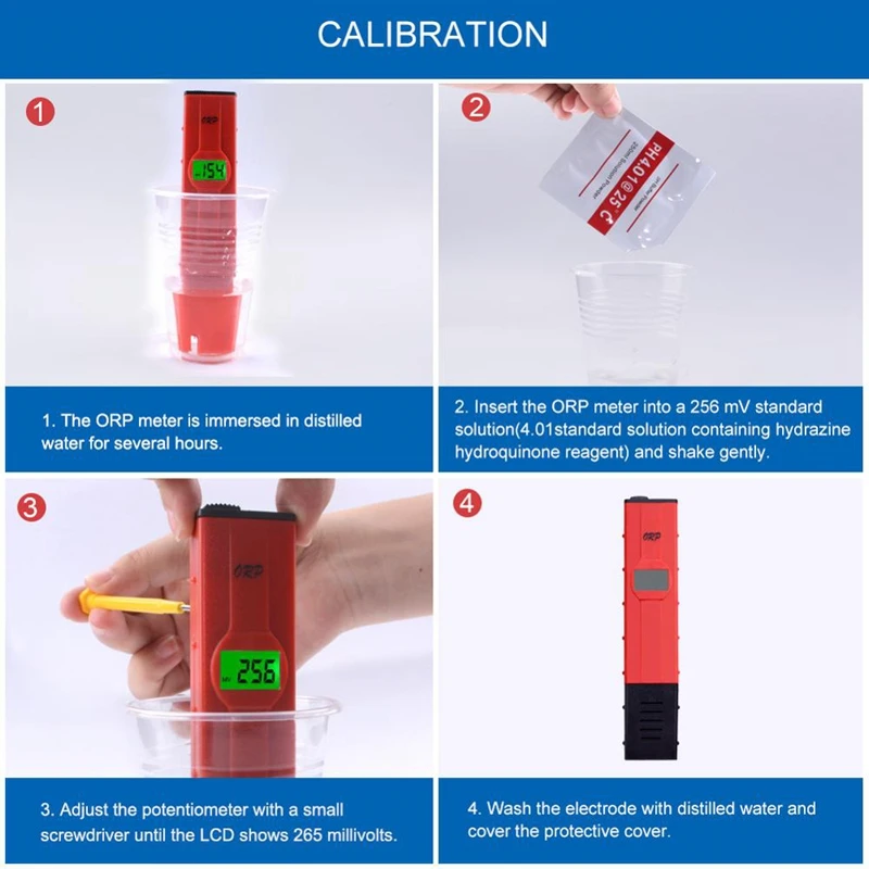 Orp-2069 Lcd Digital Type Red Pen Tester Water Quantity Pool Tester Orp Meter With Backlight