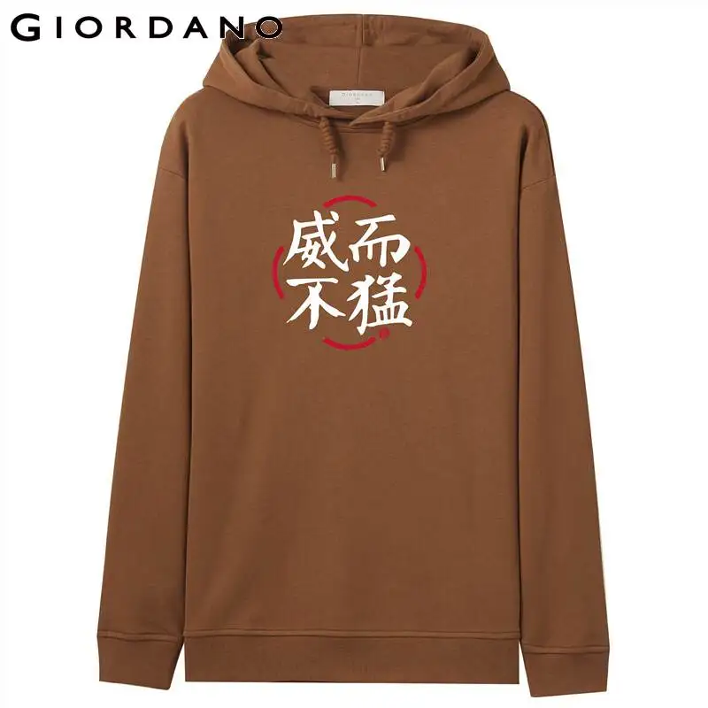 Giordano, мужские толстовки, конфуцианские, с принтом, с длинным рукавом, с капюшоном, на шнурке, с длинным рукавом, Moleton Masculino 91099689