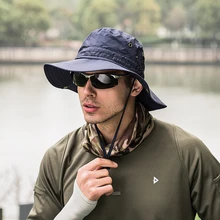 Sunhat Охота быстросохнущая Мужская и женская уличная Рыбалка Панамка рыбака лето Кемпинг широкие полями складной дышащий