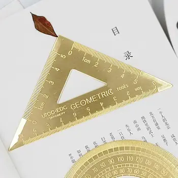 

Brass Lsosceles Triangle Ruler Drawing Painting Measuring Tool Cartography Math DXAB