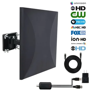 

150 Miles Easy Install Indoor Digital HDTV Antenna With Amplifier Long Range Roof Weather Resistant UHF VHF Outdoor Freeview
