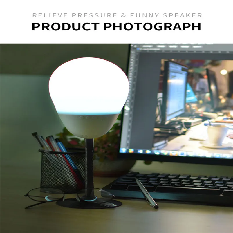 Bluetooth Audio Music LED Night Light Lamp Entertainment Funny Discoloration Decompression Toy Lamparas 40DEC2713