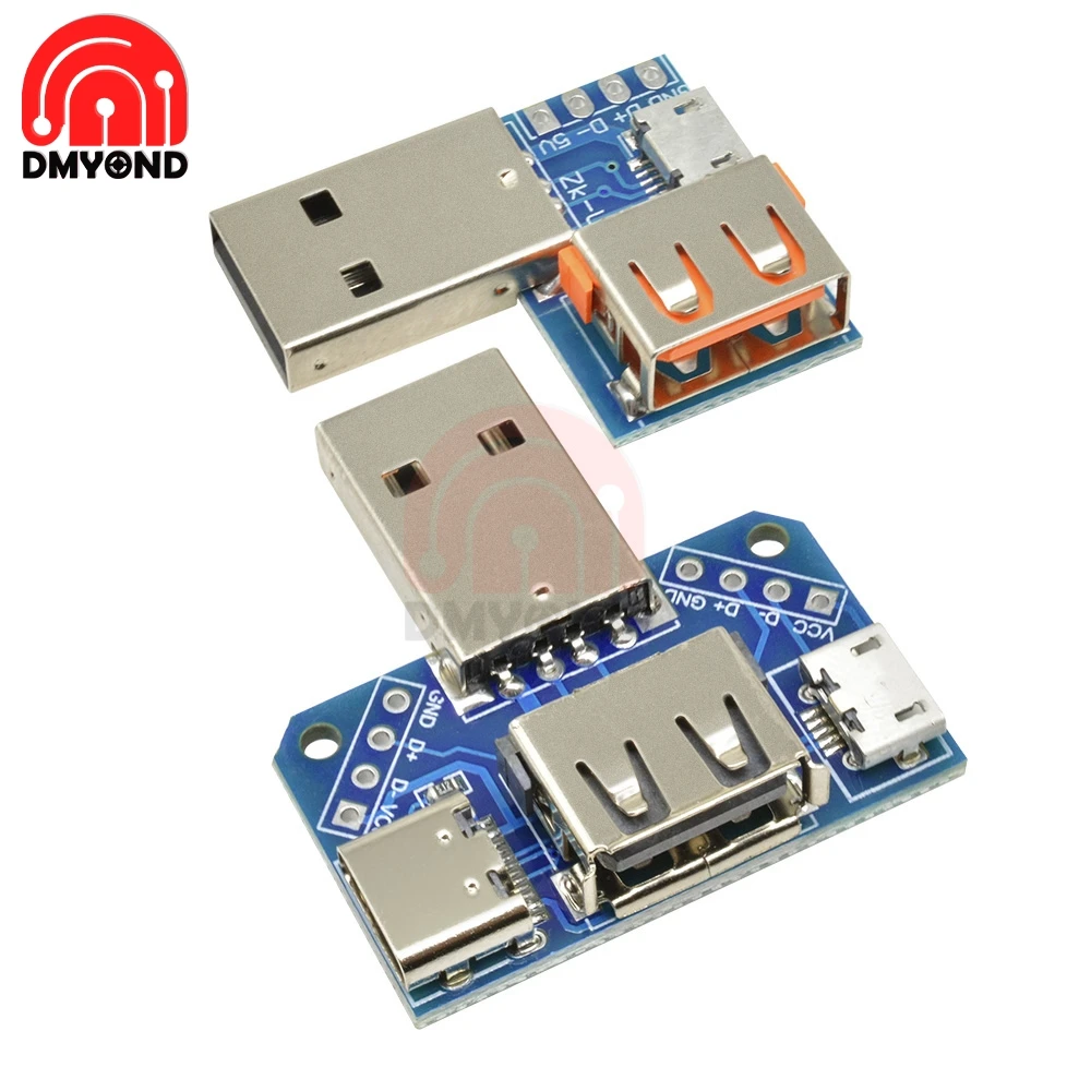 USB конвертер Стандартный USB для мужчин и женщин к Micro USB к type-C 4P 4 шпильки терминальный адаптер платы PCB 2,54 мм 2,54 мм USB конвертер Стандартный USB для мужчин и женщин к Micro USB к type-C 4P 4 шпильки терминальный адаптер платы PCB 2,54 мм 2,54 мм