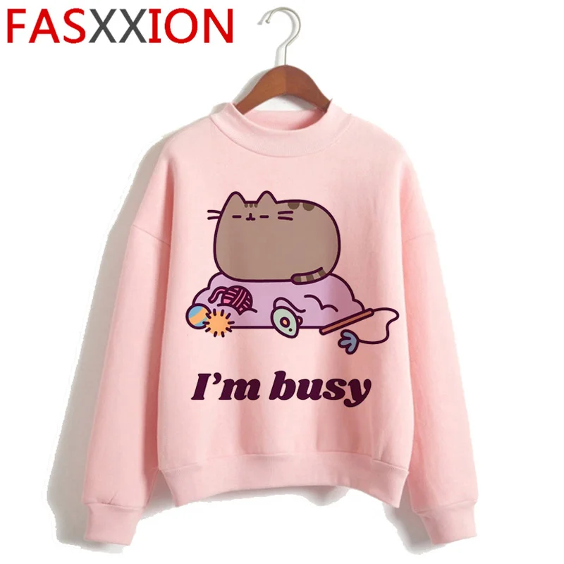 Pusheen Kawaii Harajuku корейский стиль толстовки для женщин Ullzang милый кот 90s Забавный мультфильм толстовка графическая мода толстовка женская - Цвет: H4469