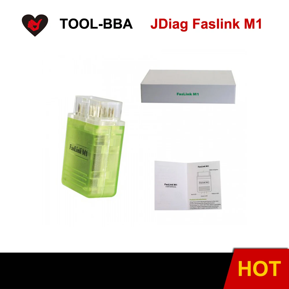 JDiag диагностический сканер Faslink M1 Bluetooth OBDII через WeChat на Android/iSO/Windows