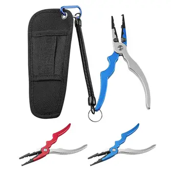 

Fishing Pliers Saltwater Resistant Fishing Gear Braided Line Cutter Crimper Hook Remover Fishing Pliers Scissors Aluminum Fish