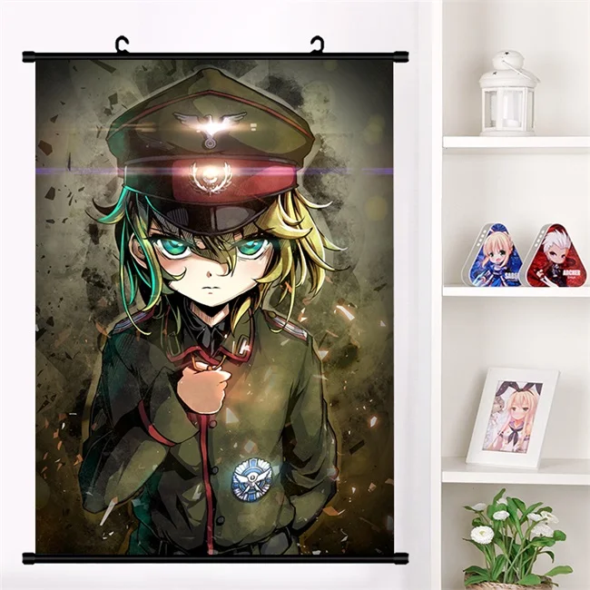 Аниме Youjo Senki Saga of Tanya the Evil Tanya Degurechaff настенный плакат с прокручивающейся стенкой Otaku коллекция домашнего декора - Цвет: B