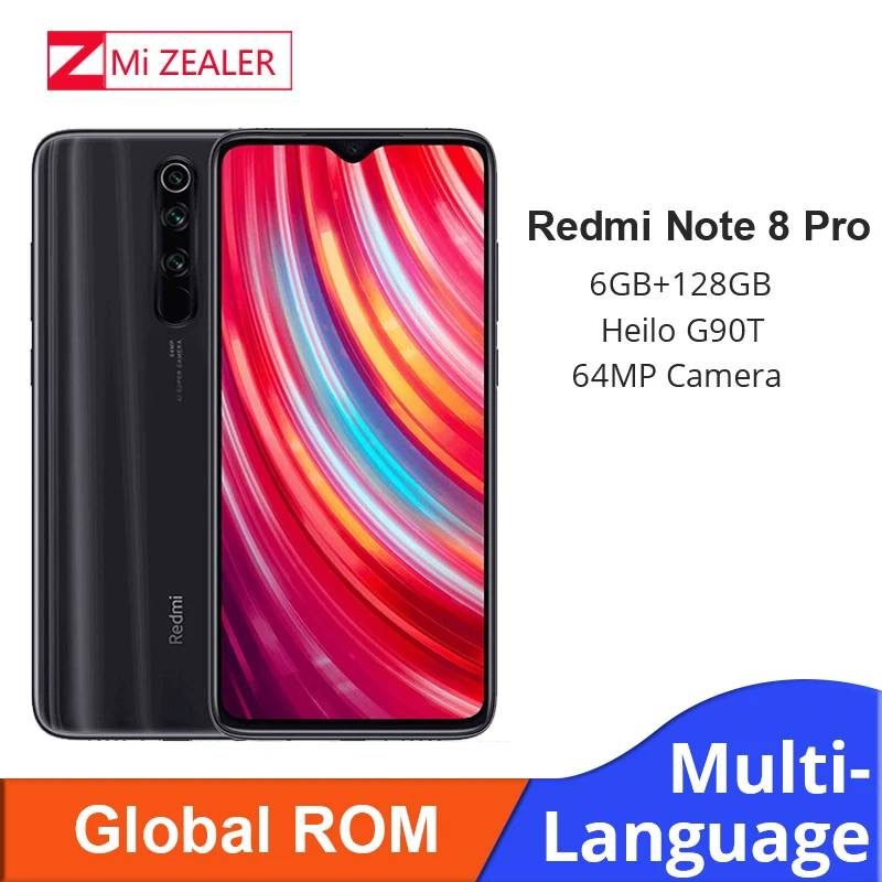 

In Stock! New Global ROM Xiaomi Redmi Note 8 Pro 6GB RAM 128GB ROM 4500mah Smartphone 64MP camera MTK Helio G90T cellphone