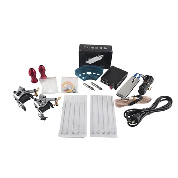 

Complete Tattoo Machine Kit Set 2 Coils Guns Sets Power Tattoo Beginner Kits Permanent Makeup Machines