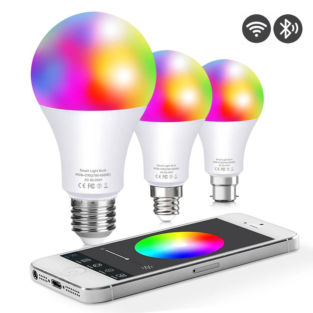 WIFI Smart Bulb Home Led Lamp Siri Voice Bluetooth APP Control Google Smart Home Dimmable Lamp LED Light Bulbs Indoor Home Decor