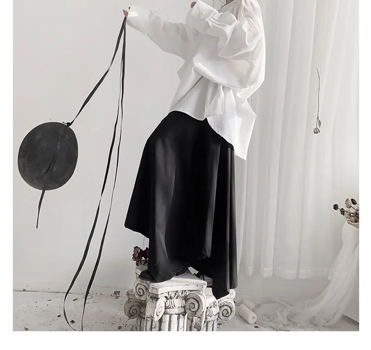 SHENGPALAE Весенняя Новинка, модная женская блуза с длинным рукавом, необычный белый дизайн, свободная Облегающая рубашка 5D2770