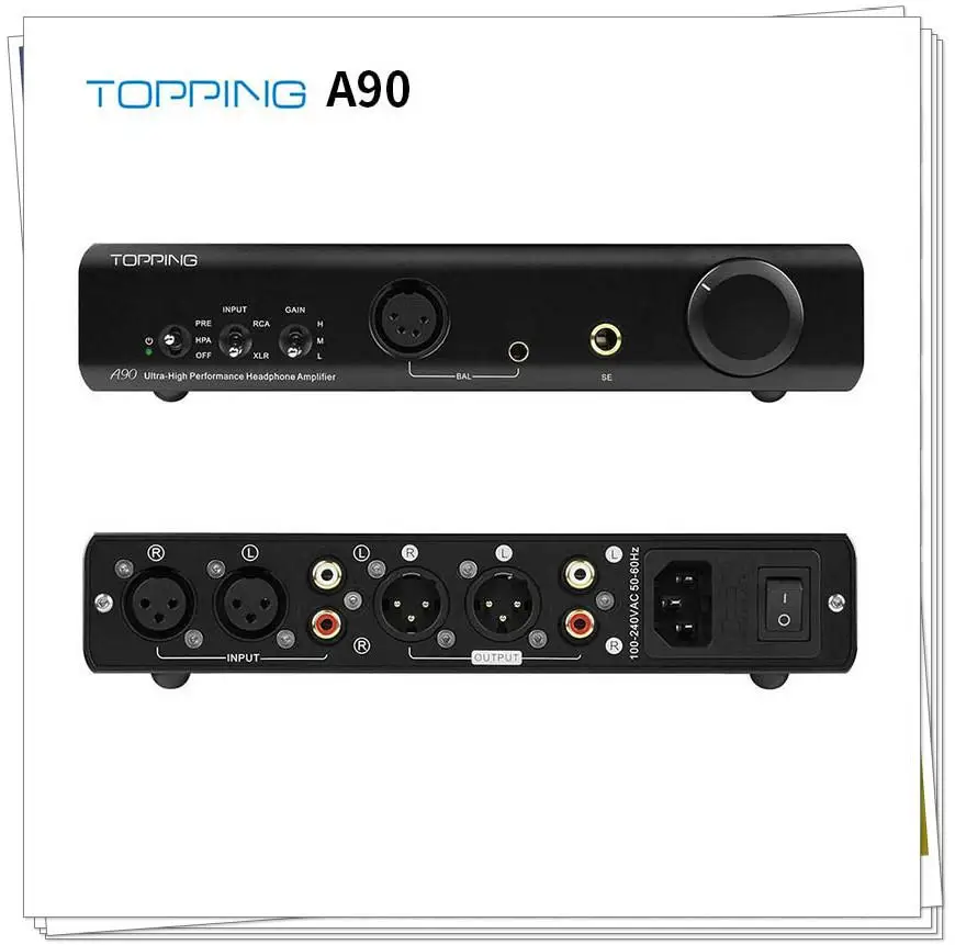 Topping A90 Hi Res Digital HiFi Portable Headphone Amplifier Audio Amp Music AMP Combined with Topping D90