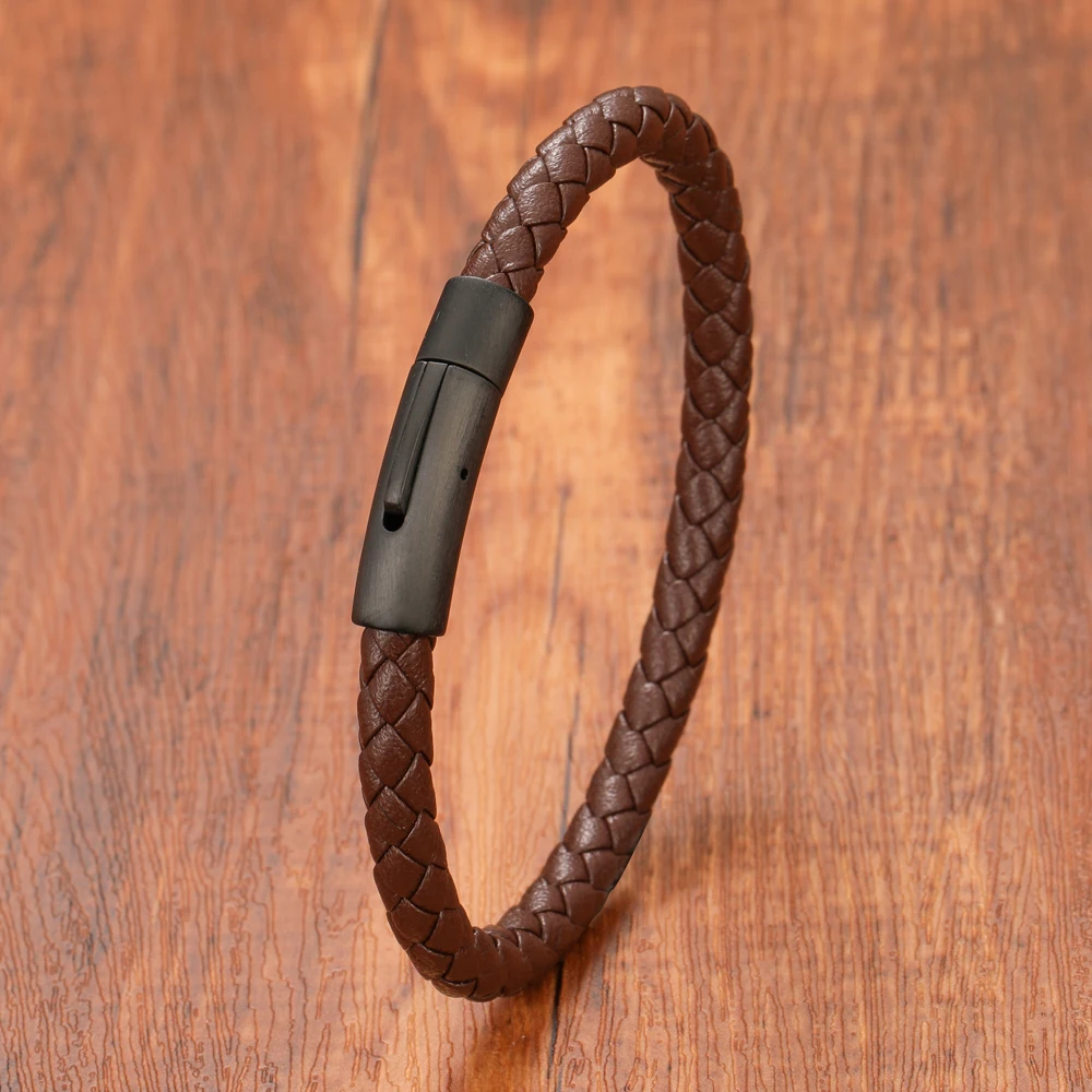 Classic Style Men Women Charm Leather Bracelets Simple 8 Color Stainless Steel Buttons Accessories Jewelry Gift - Image 6