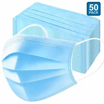 

Quality Disposable Mask 50 Pcs 100Pcs 3 Layer PM2.5 Filter Nonwoven Breathable Anti dust Face Mouth Masks
