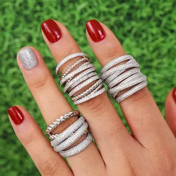 

GODKI Famous Brand Luxury Twist Stacks Stackable Rings For Women Wedding Cubic Zircon Engagement Dubai Naija Bridal Finger Ring