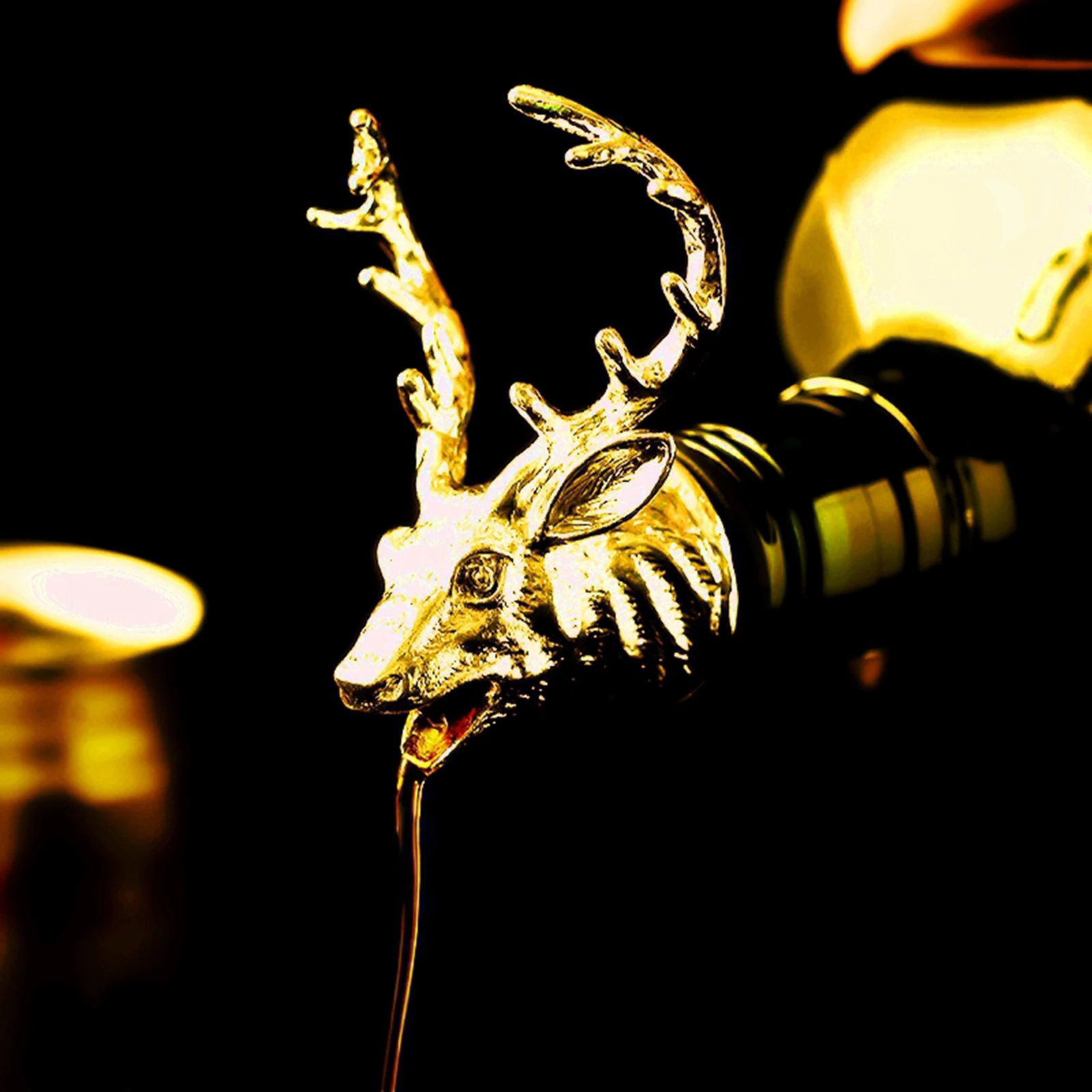 1pc Zinc Alloy Wine Pourer Deer Elk Lion Bull Head Wine Stopper Drinks Home Accessories Holiday Gifts