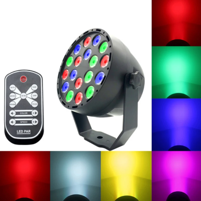 

18 LEDs RGB LED Par DMX Stage Lighting Effect DJ Disco Party Holiday Bar Christmas Wedding Club Black Lights