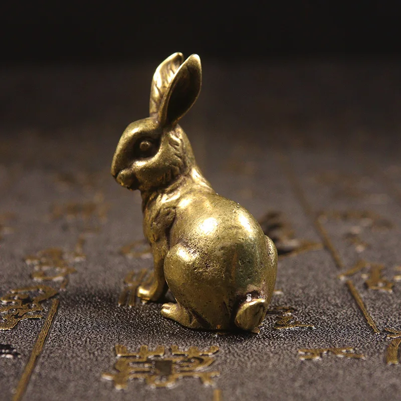 幸運なウサギの置物,ヴィンテージ,無地の銅,ヴィンテージ,キーホルダー